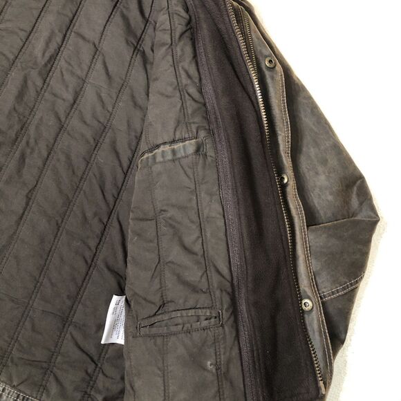 Columbia Men's Bomber Faux Leather Lined Jacket / Coat Size Medium Brown - Picture 9 of 16